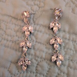 Elegant Silver and Crystal Drop Earrings